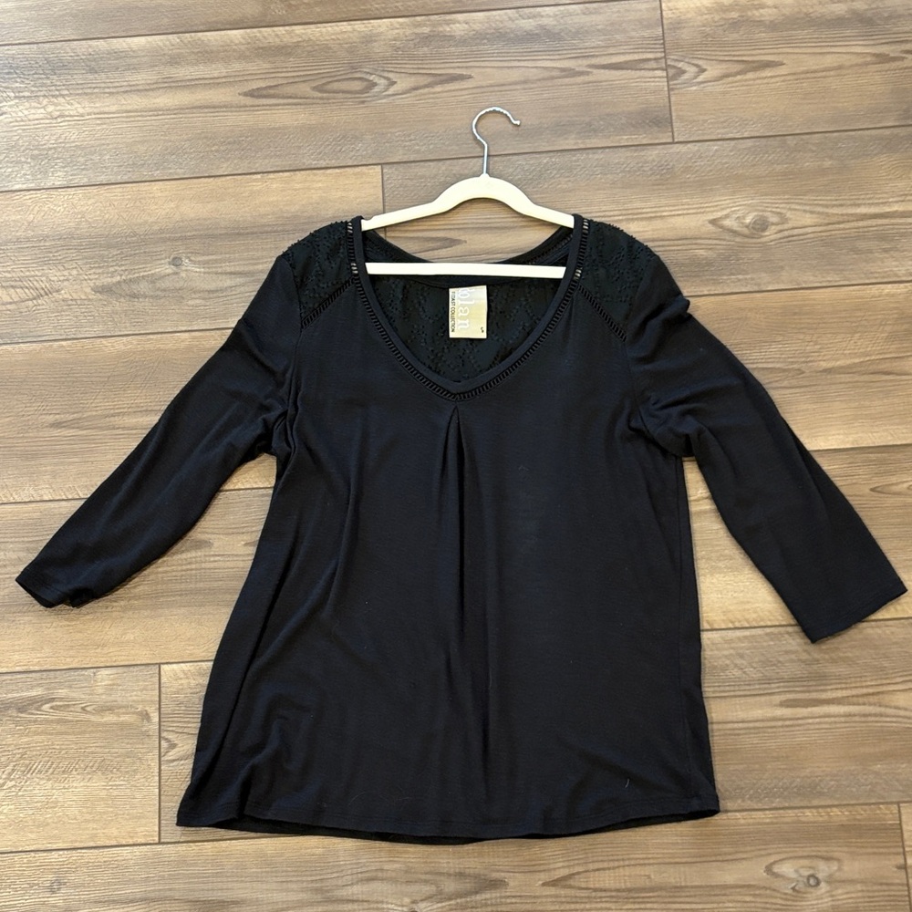 Dolan Black V-Neck Blouse